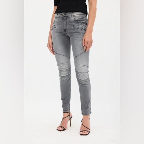 Pierre Balmain grey washed slim biker jeans size 26 fits 30 - Picture 1 of 12
